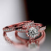 1.49ct Brilliant Diamond Gold Halo Bridal Set - 01US34